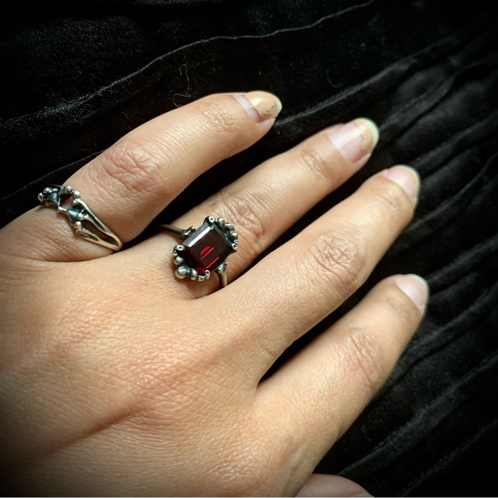 Bloodmilk Garnet Hecate Mini Ring